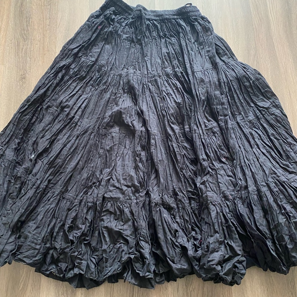 Black Tribal Belly Dance Tier yard multi tier Maxi skirt